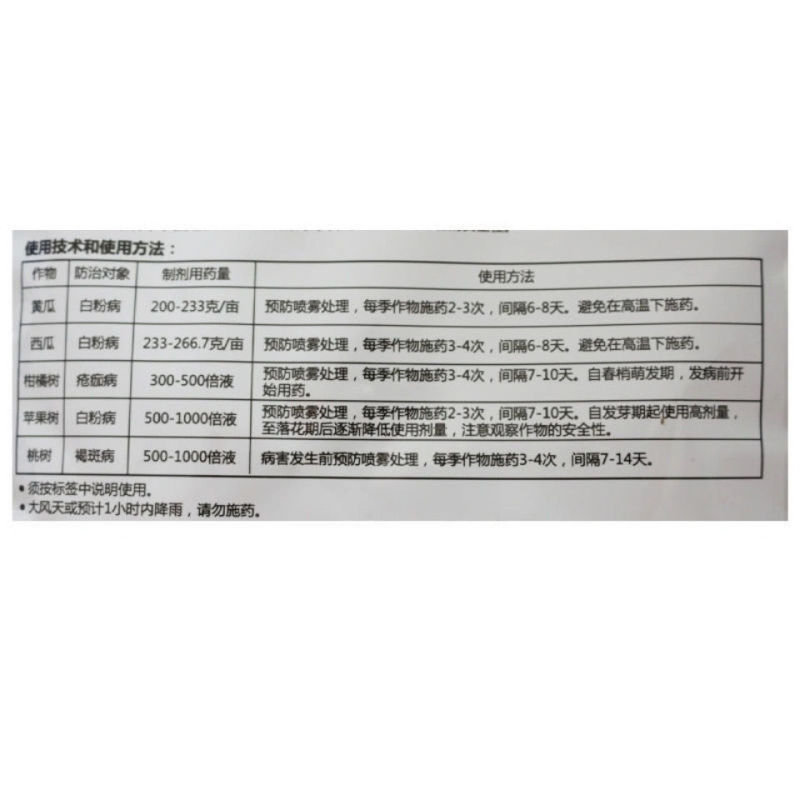 巴斯夫成标80%硫磺柑橘疮痂病西瓜黄瓜柑橘白粉桃树褐斑病