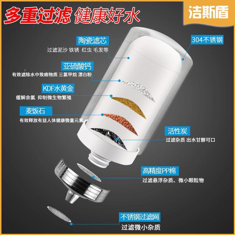 304不锈钢水龙头净水器家用厨房净化过滤器出水直饮陶瓷超