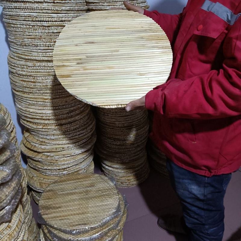纯手工高粱杆帘饺子锅盖圆形托盘