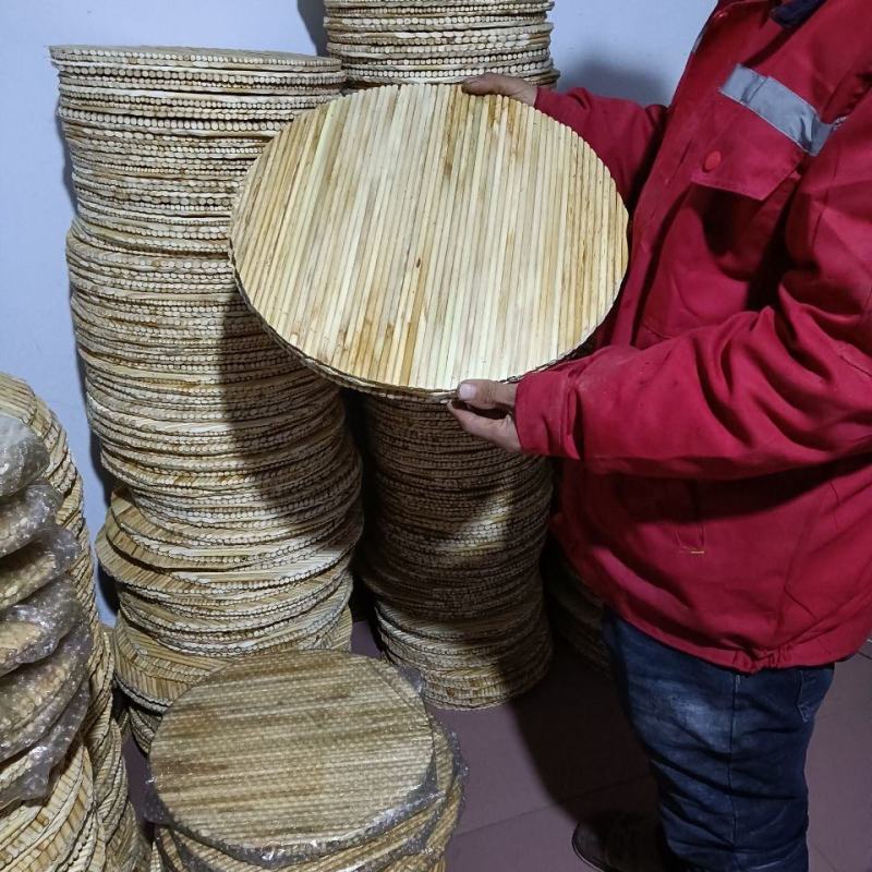 纯手工高粱杆帘饺子锅盖圆形托盘