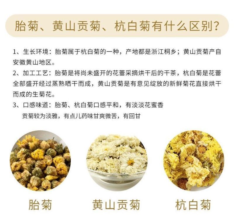 【黄山发货】头茬黄山贡菊花茶不苦过筛非七月花太阳花包邮
