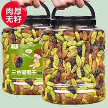 新疆三色葡萄干罐装大颗粒500g即食绿香妃黑加仑葡萄干