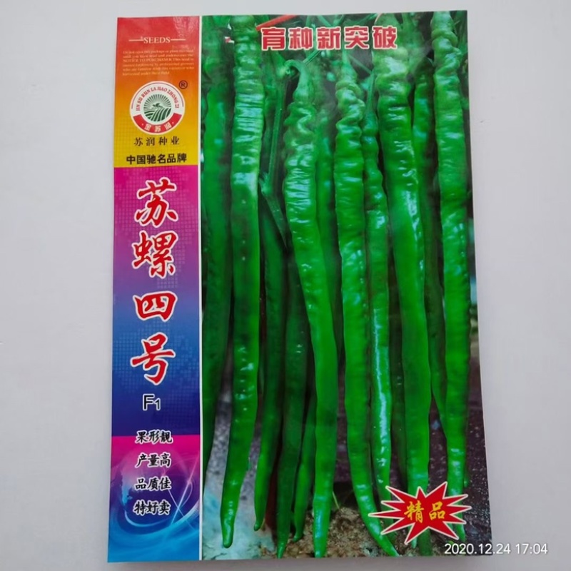 苏螺1号辣椒种子绿色特长果螺丝线椒种子早熟挂果种子