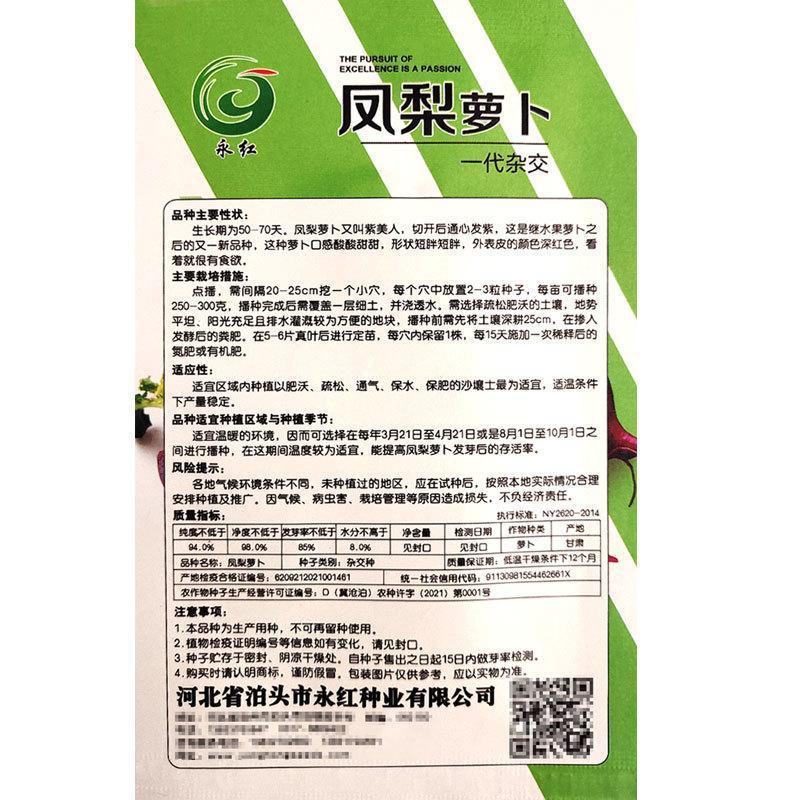 凤梨萝卜种子紫美人红心红皮水果萝卜籽秋冬四季蔬菜种孑阳台