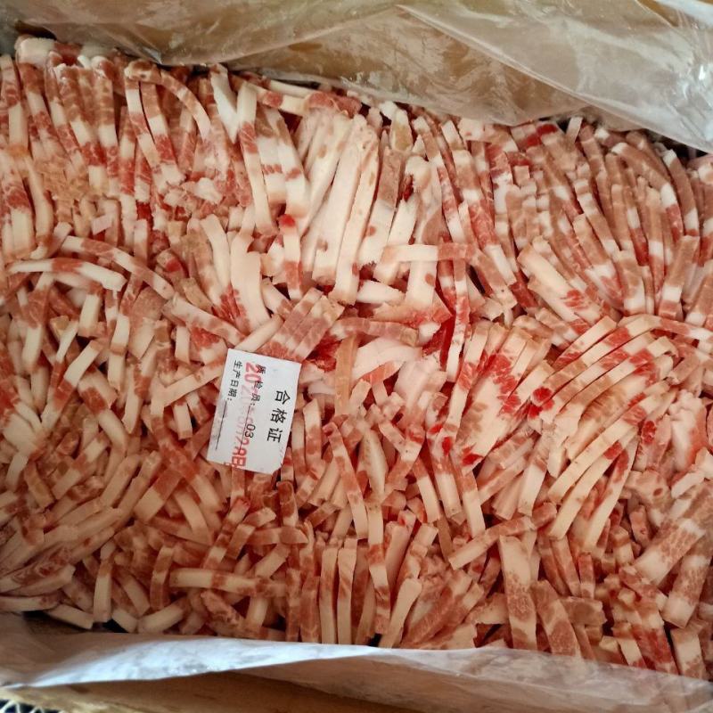 五花肉丝猪肉丝猪肉新鲜速冻毛重20斤猪脖子肉切的饭店食用