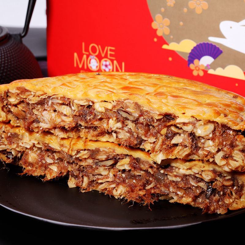 广西月饼广式五仁叉烧金腿肉松大月饼礼盒装传统糕点心特产包