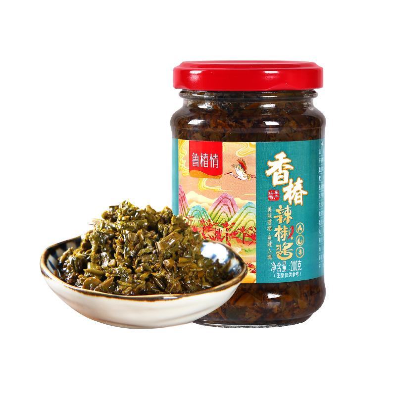香椿芽辣椒酱山东特产素食酱下饭菜200克/瓶装拌面拌饭
