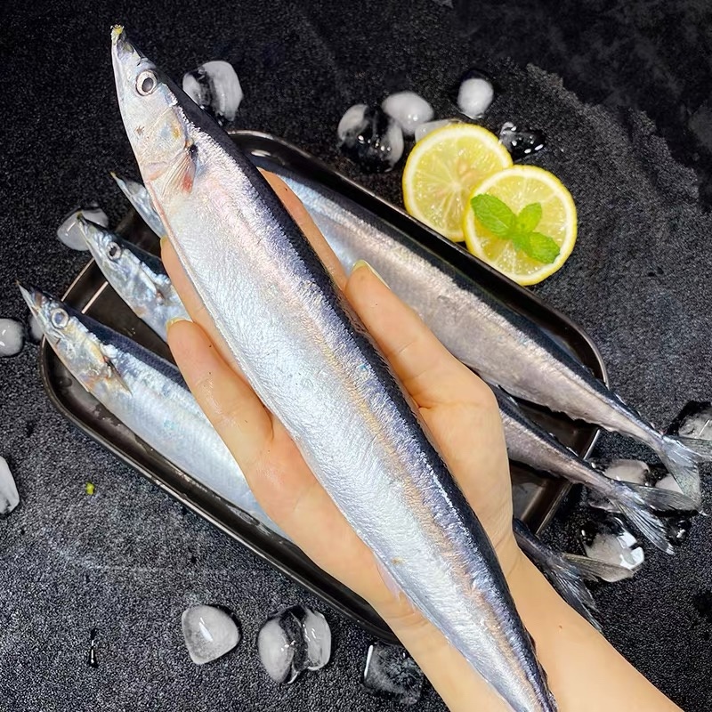 秋刀鱼码头直发船冻品质新鲜冷冻特大号，海鲜烧烤食材
