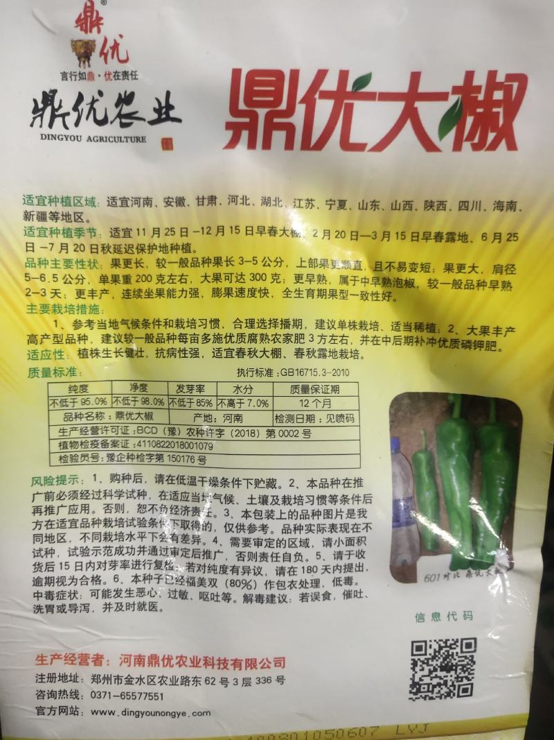 鼎优大椒辣椒种子中早熟泡椒抗病膨果速度快果型一致春秋棚露