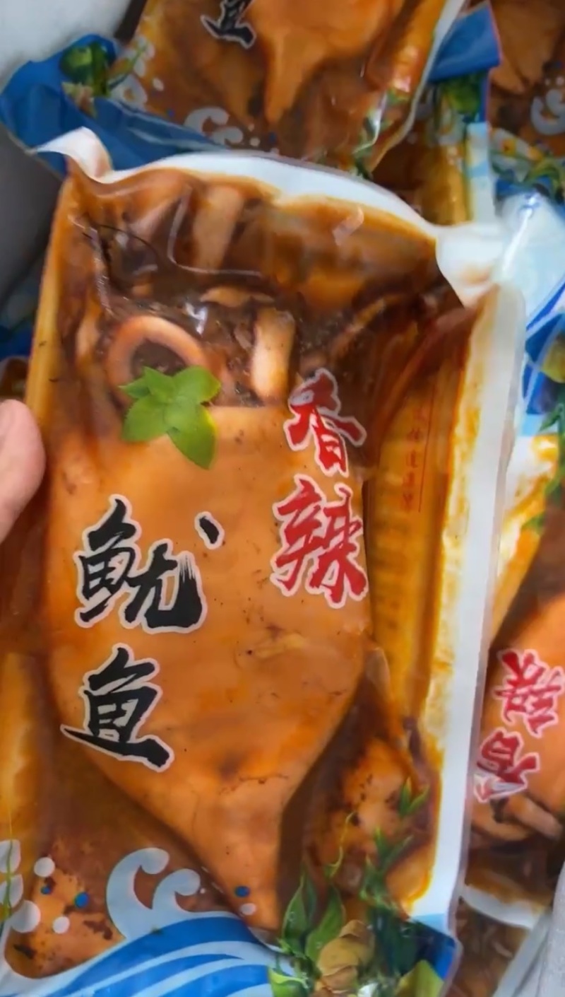 网红新鲜大鱿鱼香辣大个头鱿鱼熟食麻辣熟食零食整只加热即食