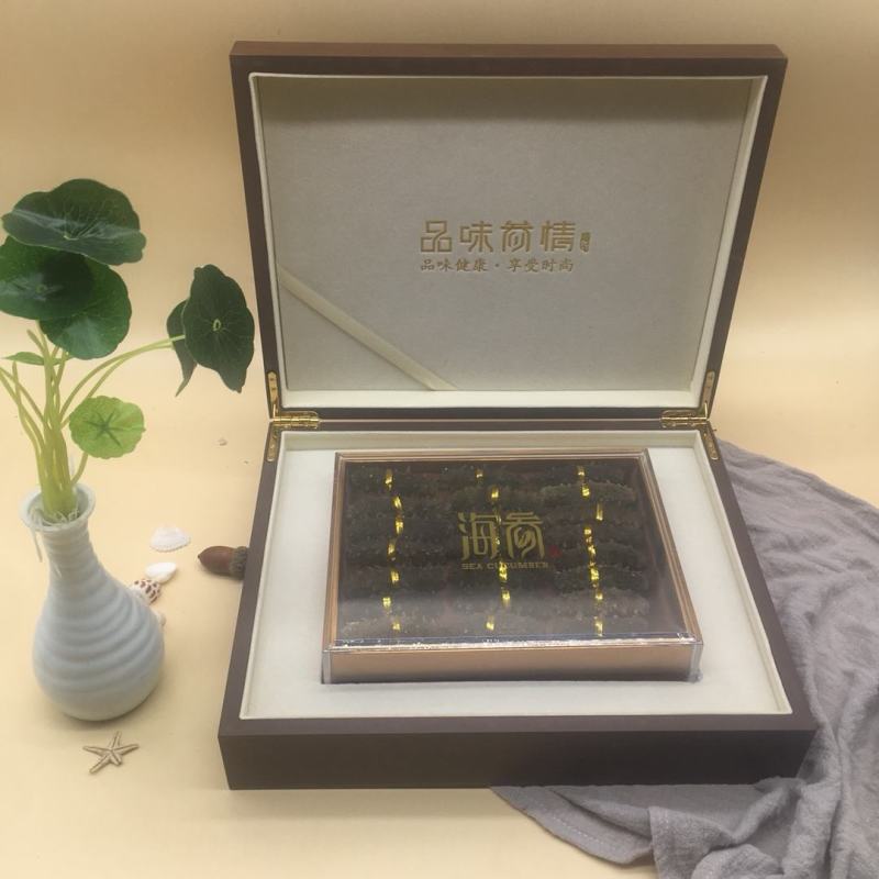 辽参淡干海参，很有质感的一款礼盒木质搭配pu皮做工精细