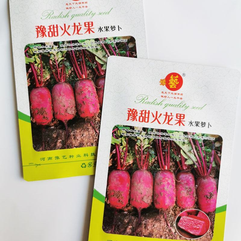 豫甜火龙果水果萝卜种子高产脆甜红皮红肉水果萝卜种原装发货