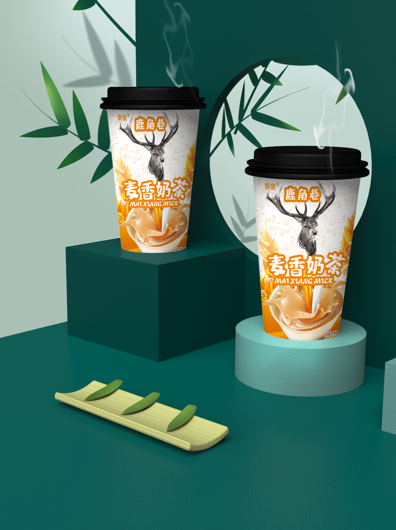 鹿角巷杯装冲泡奶茶，有多种口味可以选择。