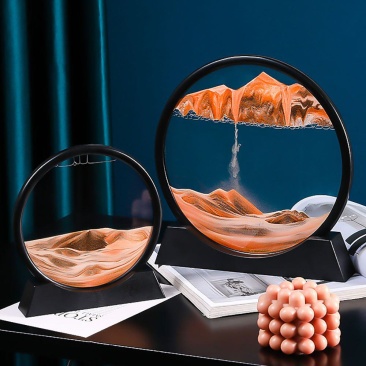 轻奢3D流沙画摆件创意礼品生日解压解闷艺术沙漏家居饰品
