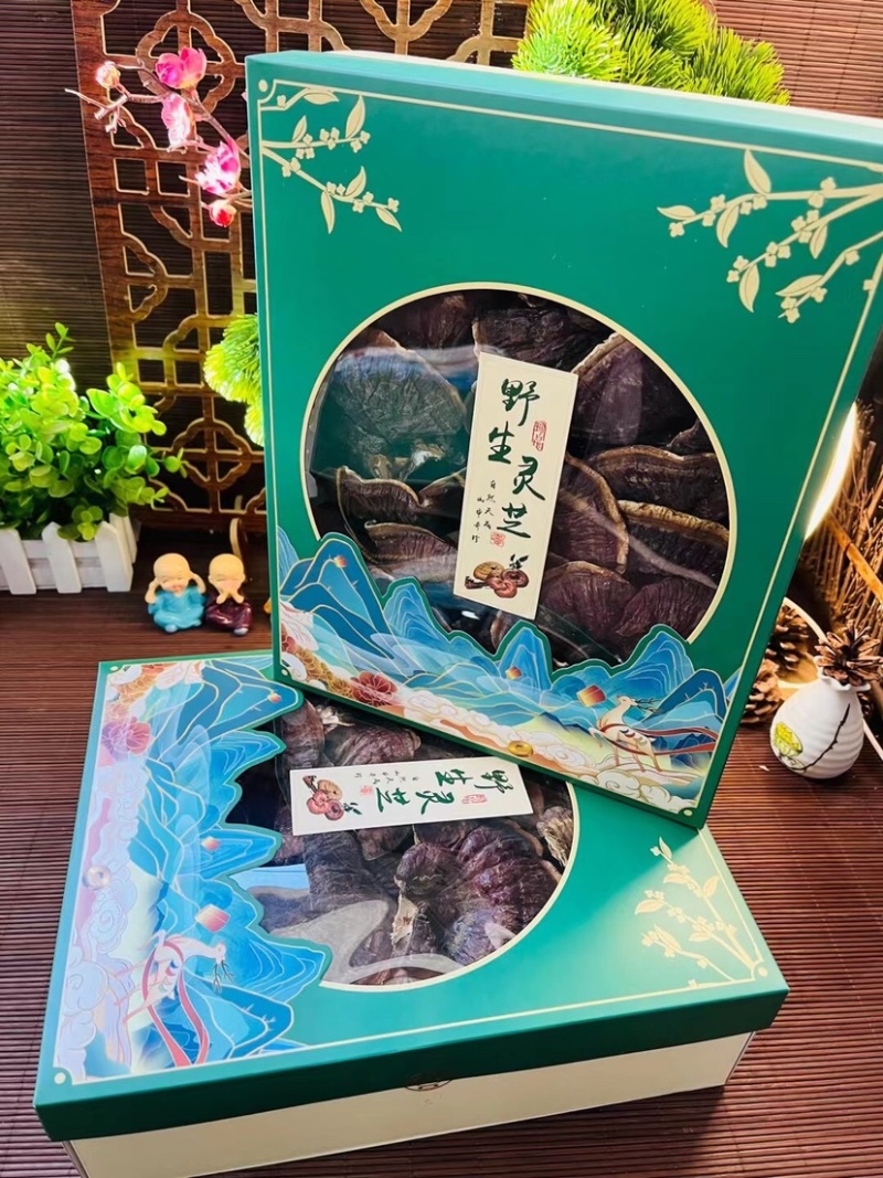 批发品质长白山金边赤灵芝，天花板灵芝孢子粉，每盒300克
