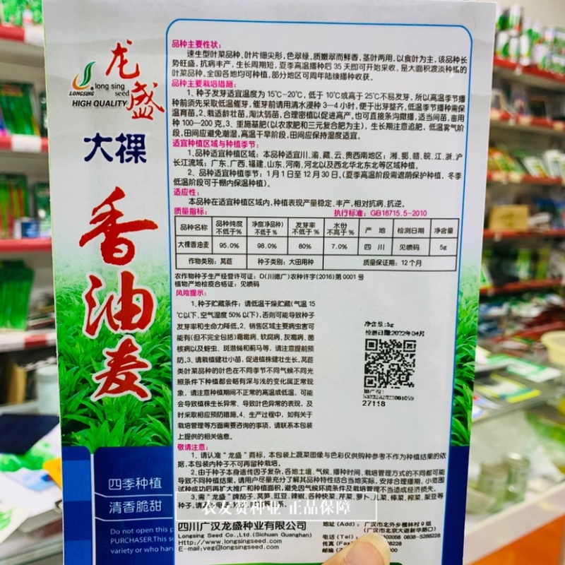 龙盛大棵香油麦菜种子速生叶菜种子叶片细尖形茎叶两用