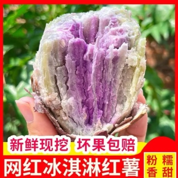 新鲜冰淇淋红薯一点红番薯现挖现发农家花心板栗薯广东地瓜