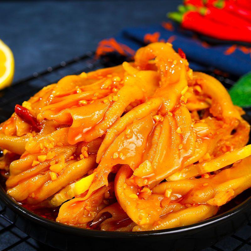 柠檬酸辣无骨鸭掌即食网红小吃红油脱骨鸭爪冷吃麻辣去骨鸭脚