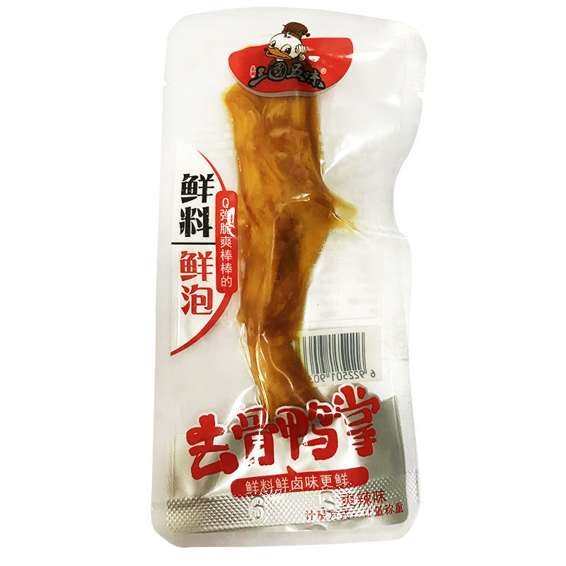 三国五味去骨鸭掌筋藤椒爽辣五香味泡鸭掌筋休闲好吃的鸭肉零