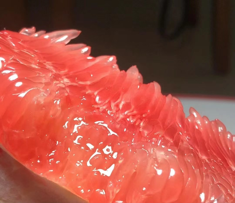 牛奶葡萄柚果冻特写