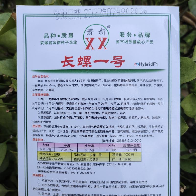 萧新长螺一号辣椒种子长果螺丝椒早熟高产抗病辣味浓春播蔬菜
