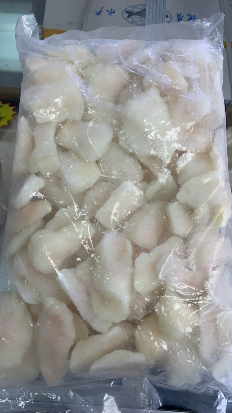 巴沙鱼带皮去皮小切片，免浆切片。免浆鱼片，美标小切片。