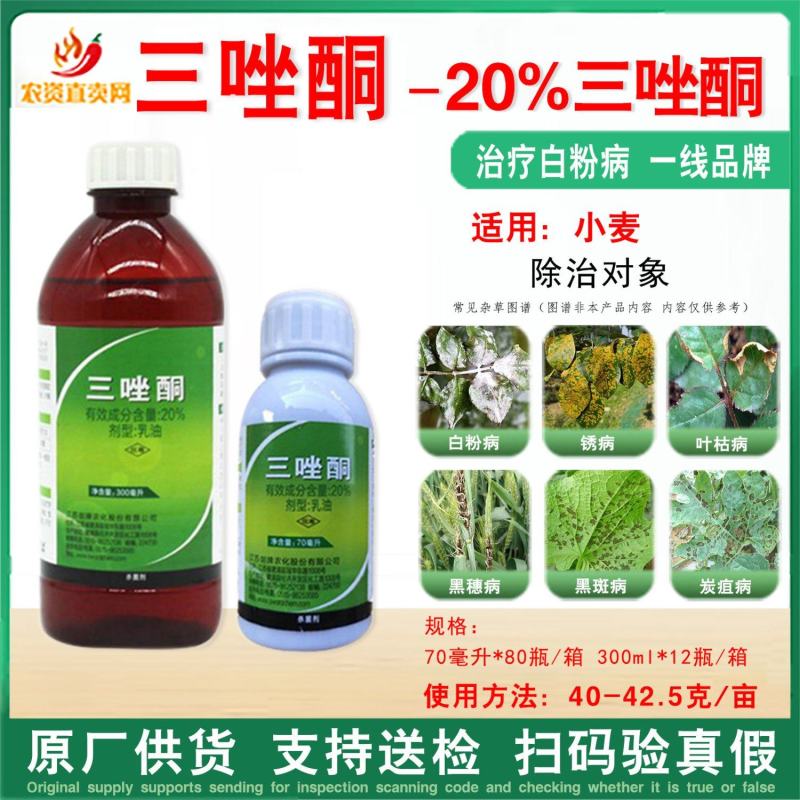 三唑酮小麦水稻玉米果树锈病月季多肉药花卉白粉病杀菌粉锈宁