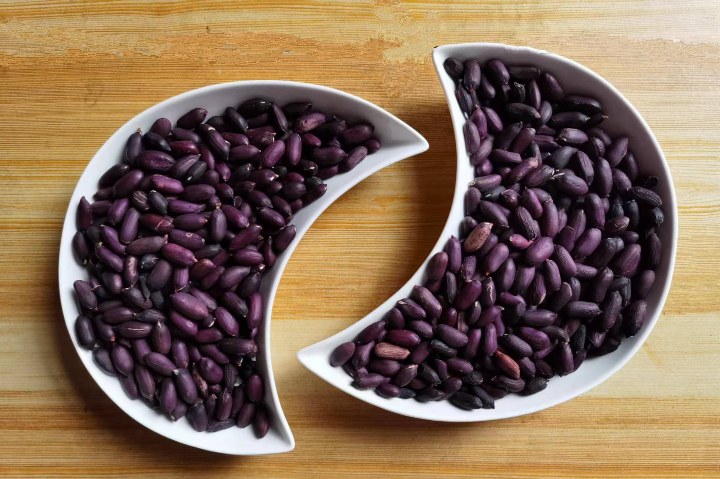 紫色西兰花与普通绿色西兰花对比图