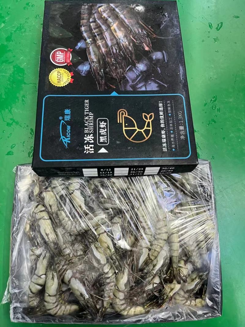 黑虎虾高品质大虾2.6全规格活冻国产黑虎虾