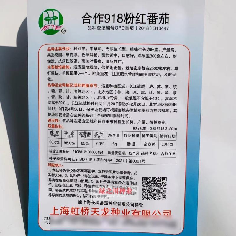 合作918粉红番茄种子中早熟高秧酸甜果高圆西红柿种子