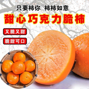 水果柿子甜心巧克力脆柿新鲜脆甜水果柿子电商一件代发