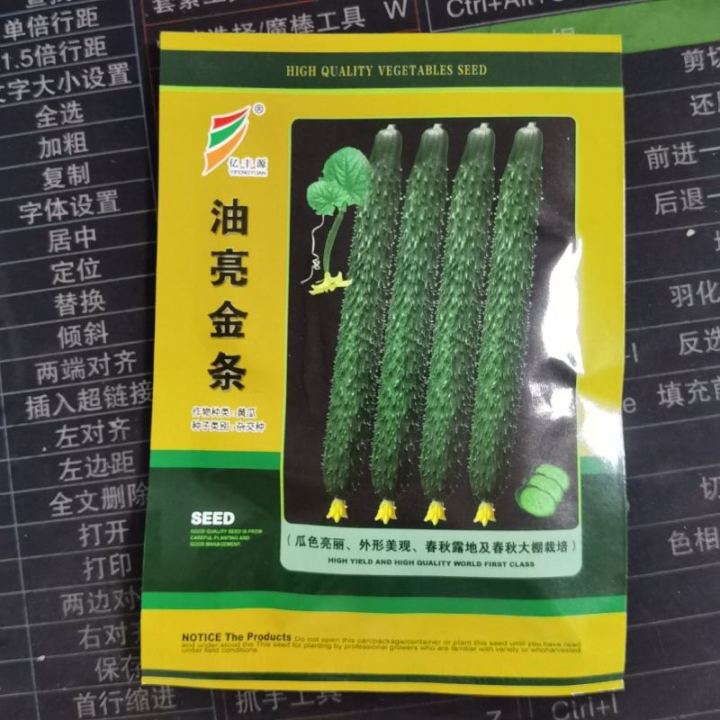 油亮金条黄瓜种子绿芯黄瓜种籽绿心密刺青黄瓜种子四季农家