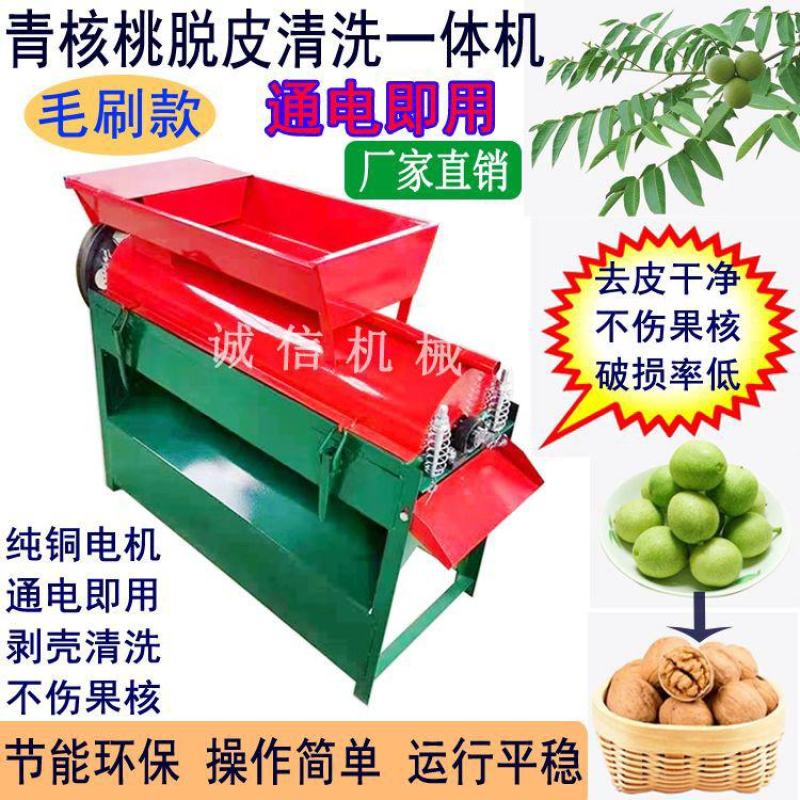 青核桃去皮机小型家用鲜核桃剥皮清洗一体机山核桃脱皮扒皮壳