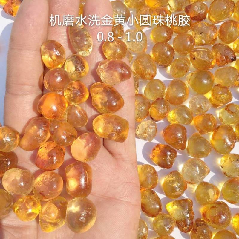 桃胶自家基地自有工厂机磨水洗黄红大中小圆珠桃胶大量批发