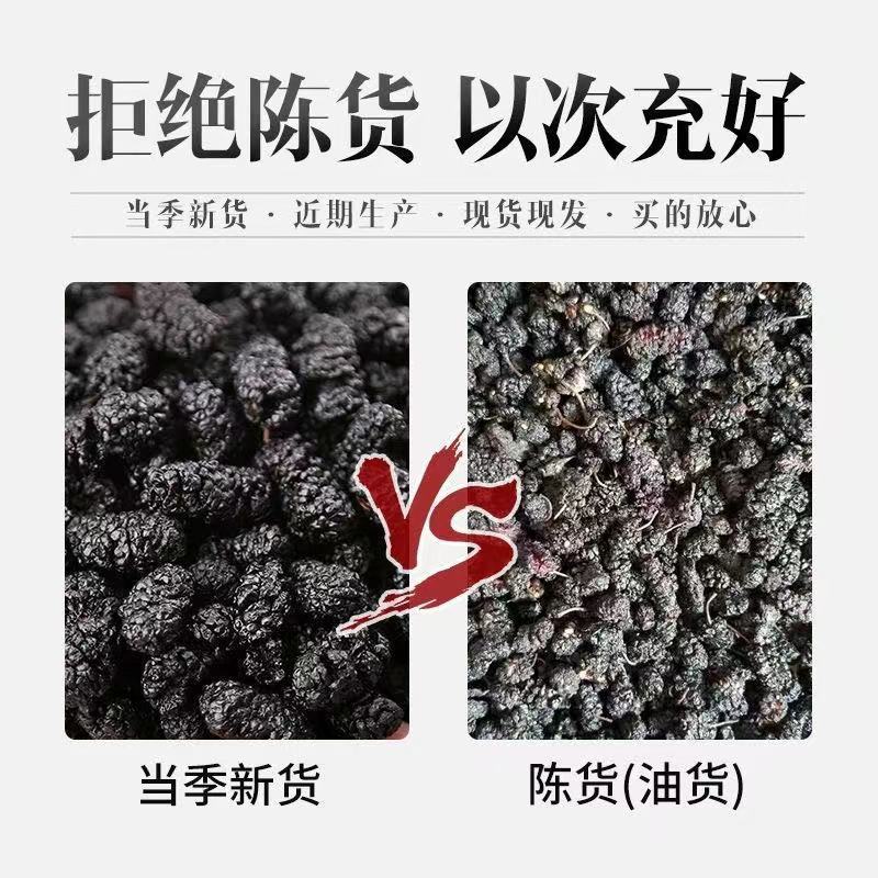 新疆黑桑葚干新疆干净无沙免洗大果新鲜桑葚干零食泡水包邮