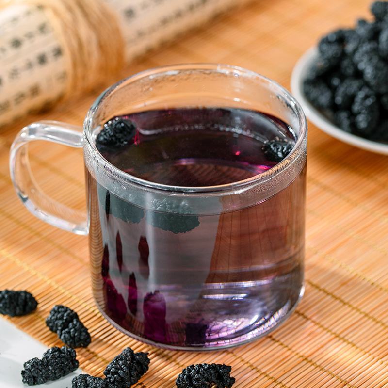 桑葚干新疆桑甚茶黑桑椹新鲜300g泡水茶干果罐装批发包邮