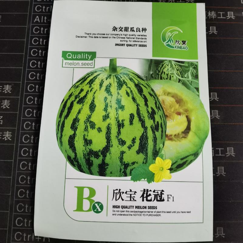 花冠花梨甜瓜种子薄皮甜瓜种籽含糖高超甜耐湿抗病花皮香瓜