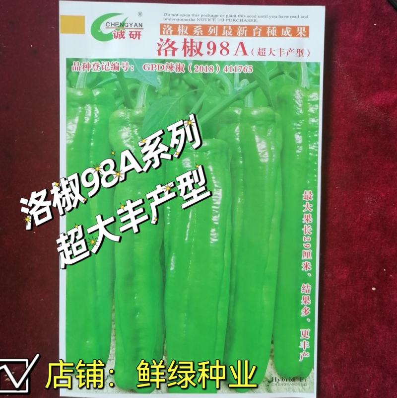 洛椒98A（改进型）丰产早熟薄皮椒，果色绿丰产抗病
