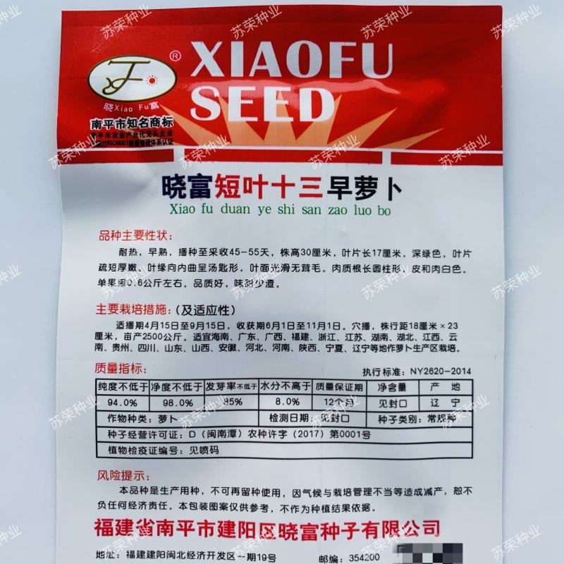 短叶十三早萝卜种子新育成大包萝卜水果萝卜种籽早熟耐抽苔