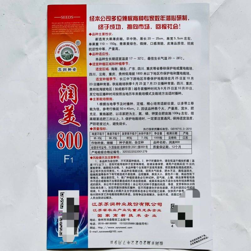 润美800薄皮椒种子苏润黄绿竖条纹薄皮泡椒灯笼椒皱皮辣椒