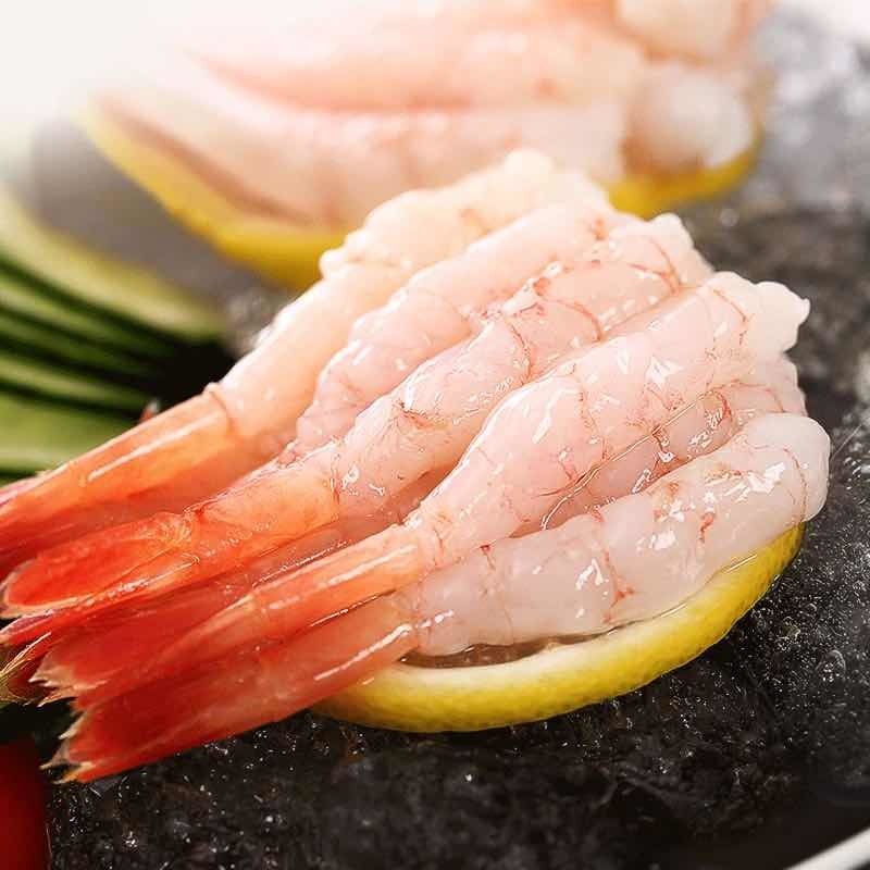 北极甜虾刺身拼盘去壳去头开袋即食大量供应价格便宜