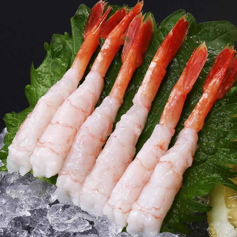 北极甜虾刺身拼盘去壳去头开袋即食大量供应价格便宜