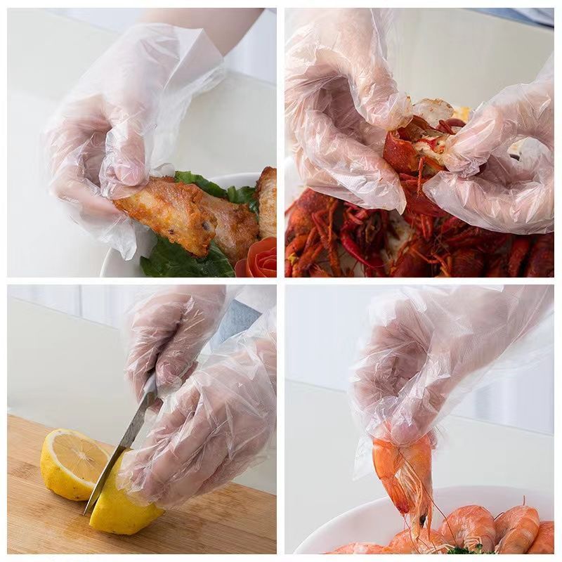 一次性手套厨房家用加厚防水防油透明食品级塑料薄膜外卖餐饮