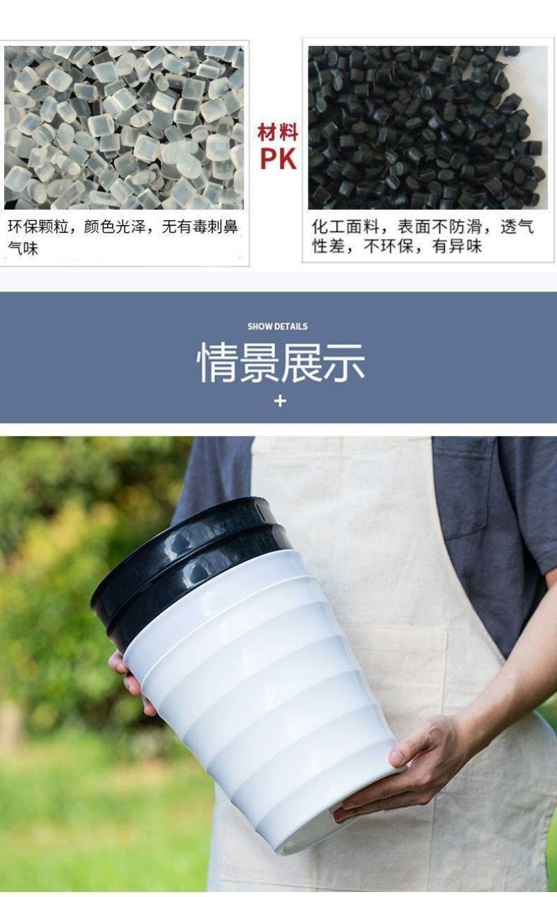 特大号螺纹花盆加厚超特大树脂塑料花盆黑白色仿陶瓷花盆