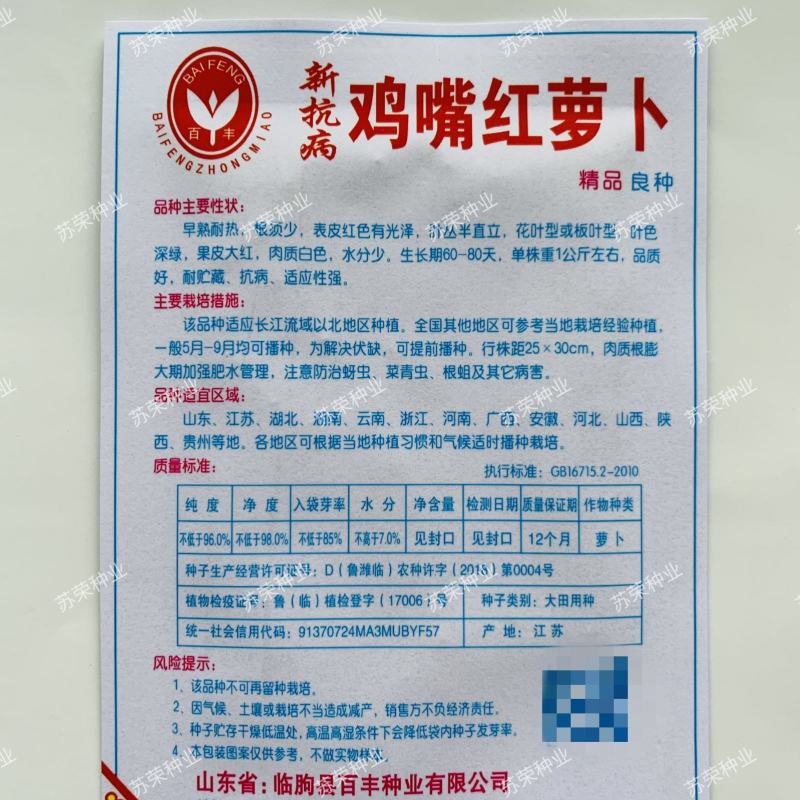 新抗病鸡嘴红萝卜种子大白萝卜水果红心青萝卜辣萝卜种籽农户