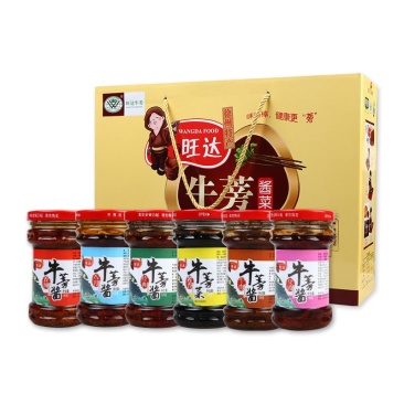 徐州特产旺达牛蒡酱六种口味装牛膀酱6瓶装牛蒡酱菜