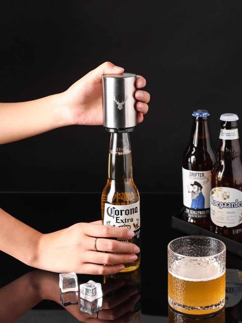 川岛屋按压式啤酒开瓶器创意网红瓶起子开酒神器多功能起酒启