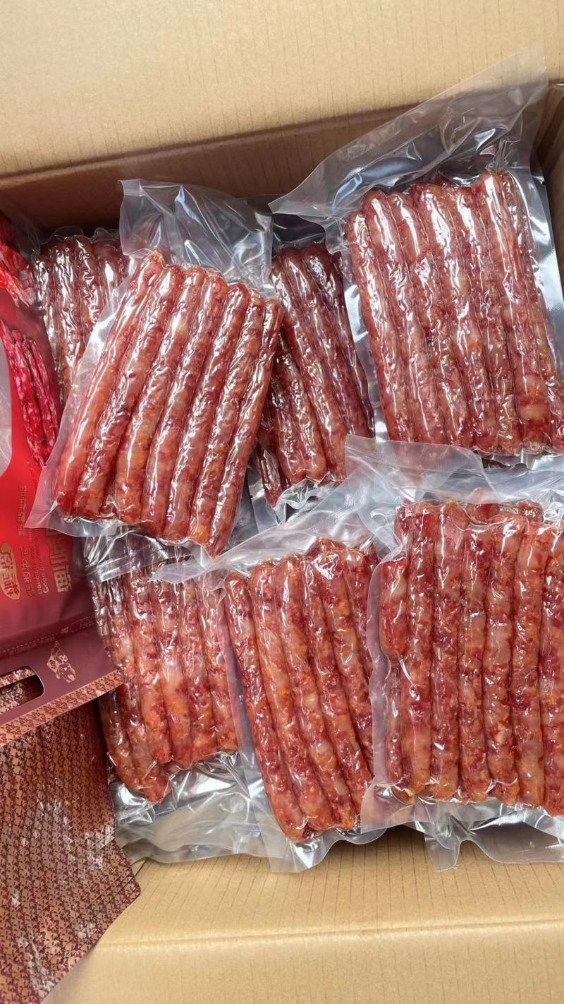 批发【海鲜腊肠】有干贝虾仁猪肉作成腊肠整箱起批实惠价