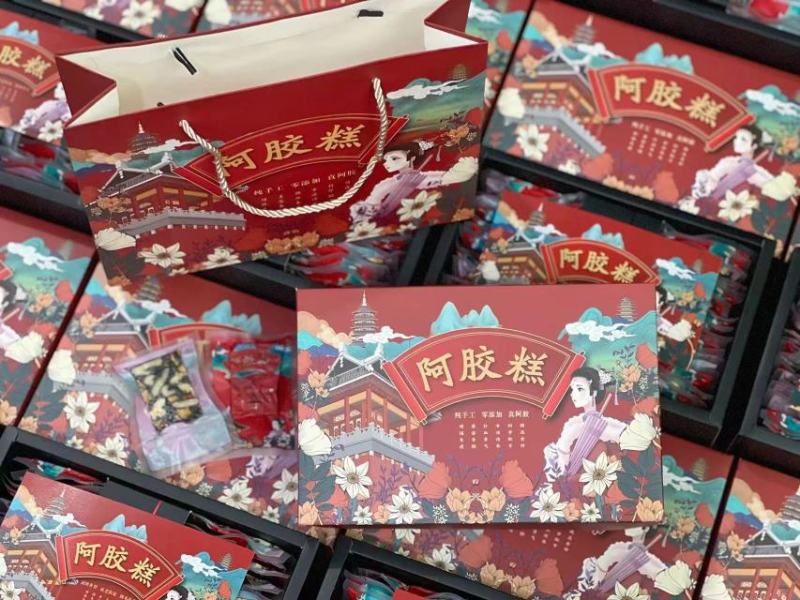 批发【墨红玫瑰花阿胶糕】【西洋参阿胶糕】纯手工制作真材料