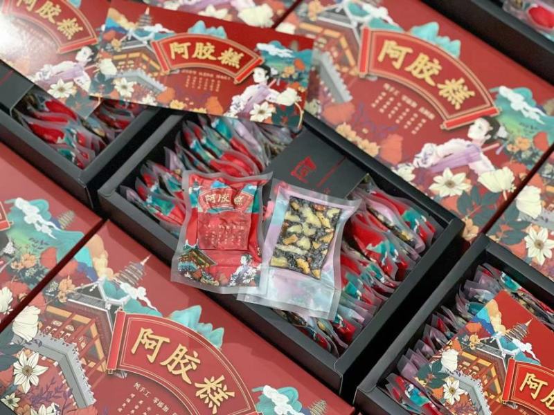 批发【墨红玫瑰花阿胶糕】【西洋参阿胶糕】纯手工制作真材料